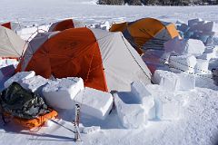 17C The Ice Blocks Were Blown Onto Two Tents Which Had To Be Fixed And Then Surrounded By An Ice Wall For Protection On Day 8 At Mount Vinson Low Camp